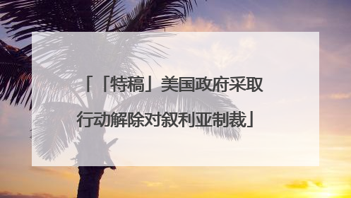 「特稿」美国政府采取行动解除对叙利亚制裁