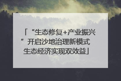 “生态修复+产业振兴”开启沙地治理新模式 生态经济实现双效益