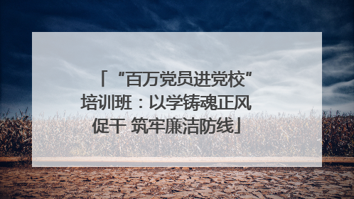 “百万党员进党校”培训班：以学铸魂正风促干 筑牢廉洁防线