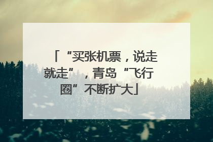“买张机票，说走就走”，青岛“飞行圈”不断扩大