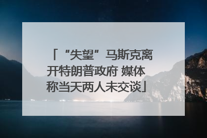 “失望”马斯克离开特朗普政府 媒体称当天两人未交谈