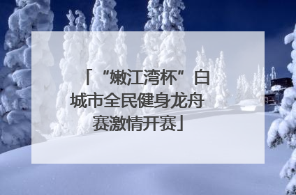 “嫩江湾杯”白城市全民健身龙舟赛激情开赛