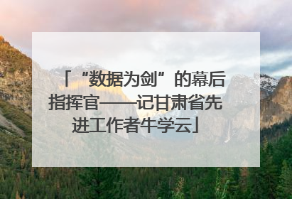 “数据为剑”的幕后指挥官——记甘肃省先进工作者牛学云