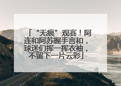 “无痕”观赛！阿连和阿苏握手言和，球迷们挥一挥衣袖，不留下一片云彩