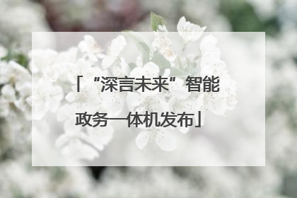 “深言未来”智能政务一体机发布