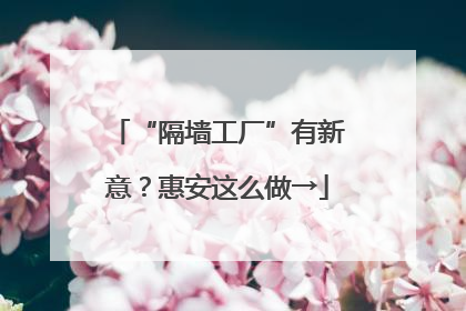 “隔墙工厂”有新意？惠安这么做→