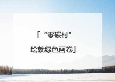 “零碳村” 绘就绿色画卷