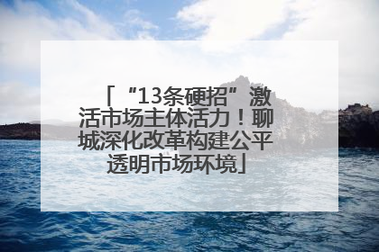 “13条硬招”激活市场主体活力！聊城深化改革构建公平透明市场环境