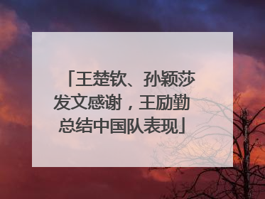 王楚钦、孙颖莎发文感谢，王励勤总结中国队表现