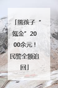 熊孩子“氪金”2000余元！民警全额追回