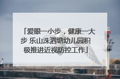 爱眼一小步，健康一大步 乐山洙泗塘幼儿园积极推进近视防控工作