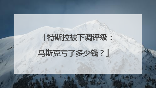 特斯拉被下调评级：马斯克亏了多少钱？