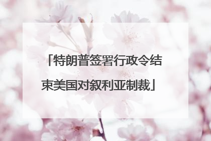 特朗普签署行政令结束美国对叙利亚制裁