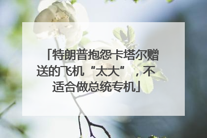 特朗普抱怨卡塔尔赠送的飞机“太大”，不适合做总统专机