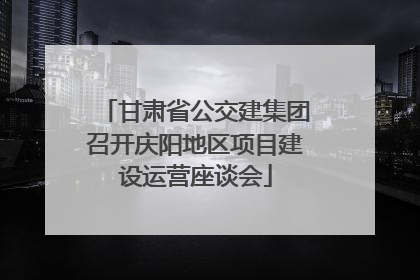 甘肃省公交建集团召开庆阳地区项目建设运营座谈会