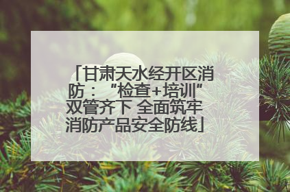 甘肃天水经开区消防：“检查+培训”双管齐下 全面筑牢消防产品安全防线