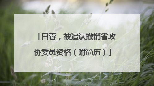 田蓉，被追认撤销省政协委员资格（附简历）
