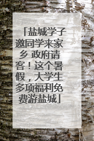 盐城学子邀同学来家乡 政府请客！这个暑假，大学生多项福利免费游盐城