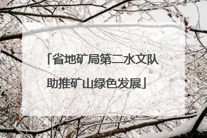 省地矿局第二水文队助推矿山绿色发展