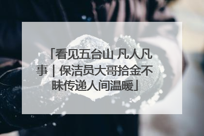 看见五台山 凡人凡事｜保洁员大哥拾金不昧传递人间温暖