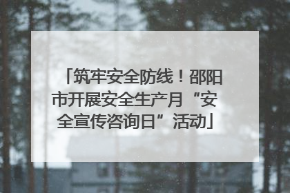 筑牢安全防线！邵阳市开展安全生产月“安全宣传咨询日”活动