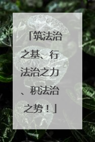 筑法治之基、行法治之力、积法治之势！