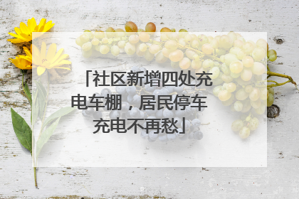社区新增四处充电车棚，居民停车充电不再愁