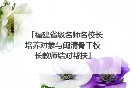 福建省级名师名校长培养对象与闽清骨干校长教师结对帮扶