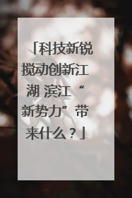 科技新锐搅动创新江湖 滨江“新势力”带来什么？