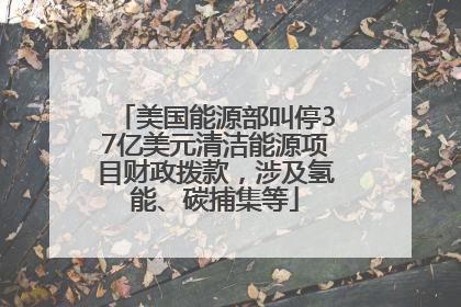 美国能源部叫停37亿美元清洁能源项目财政拨款，涉及氢能、碳捕集等