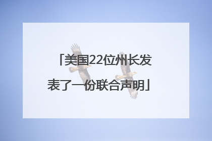 美国22位州长发表了一份联合声明