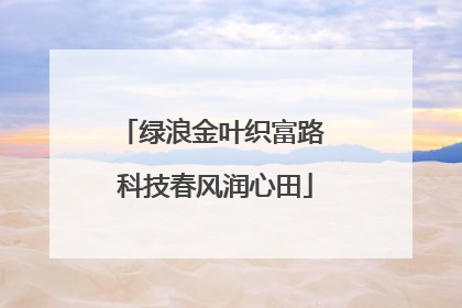 绿浪金叶织富路 科技春风润心田
