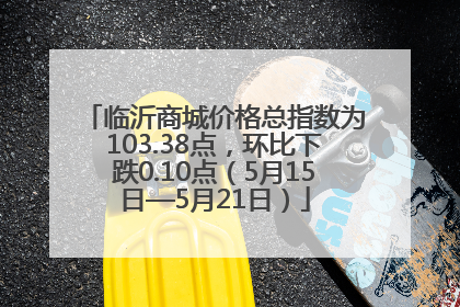 临沂商城价格总指数为103.38点，环比下跌0.10点（5月15日—5月21日）