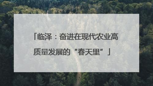 临泽：奋进在现代农业高质量发展的“春天里”