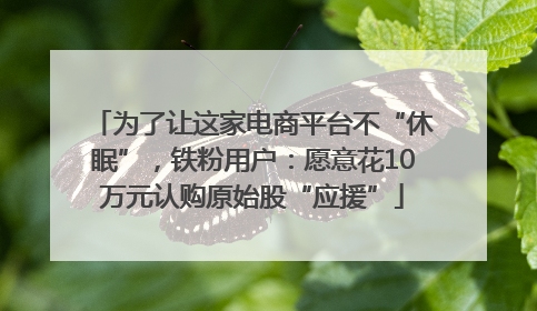 为了让这家电商平台不“休眠”，铁粉用户：愿意花10万元认购原始股“应援”