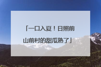一口入夏！日照前山前村的甜瓜熟了