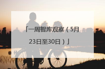 一周智库观察（5月23日至30日）