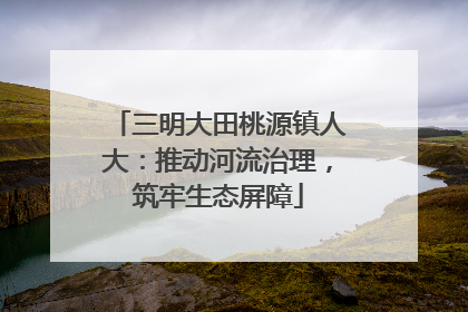 三明大田桃源镇人大：推动河流治理，筑牢生态屏障