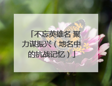 不忘英雄名 聚力谋振兴（地名中的抗战记忆）