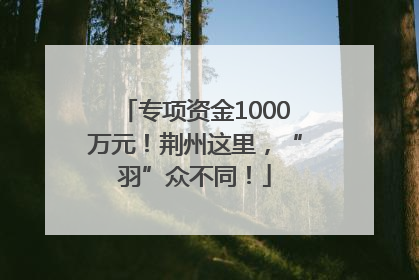 专项资金1000万元！荆州这里，“羽”众不同！
