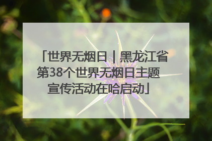 世界无烟日｜黑龙江省第38个世界无烟日主题宣传活动在哈启动