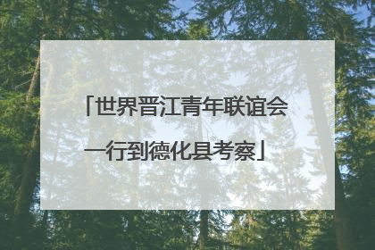 世界晋江青年联谊会一行到德化县考察