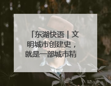 东湖快语｜文明城市创建史，就是一部城市精神成长史