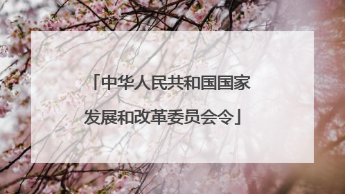 中华人民共和国国家发展和改革委员会令