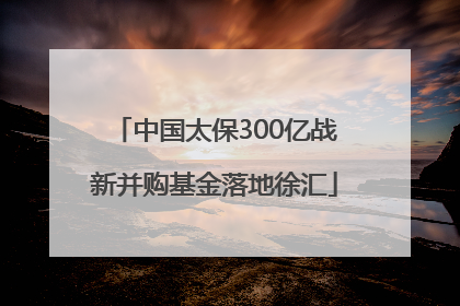 中国太保300亿战新并购基金落地徐汇