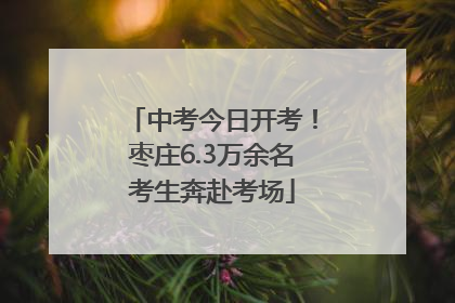 中考今日开考！枣庄6.3万余名考生奔赴考场