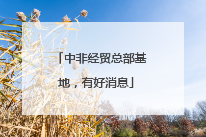 中非经贸总部基地，有好消息
