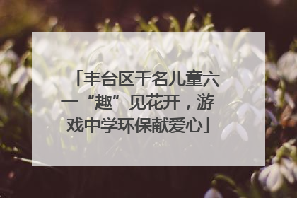 丰台区千名儿童六一“趣”见花开，游戏中学环保献爱心