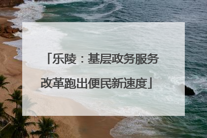 乐陵：基层政务服务改革跑出便民新速度