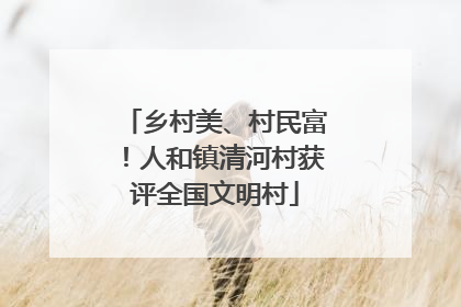 乡村美、村民富！人和镇清河村获评全国文明村